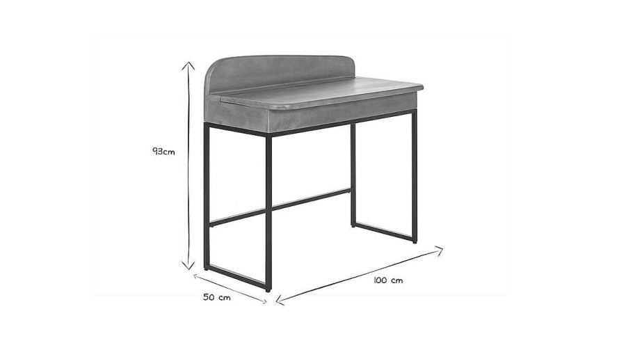 Bureau Miliboo Bureau Design | Bureau Avec Rangement En Bois Manguier Massif L100 Cm Shiva