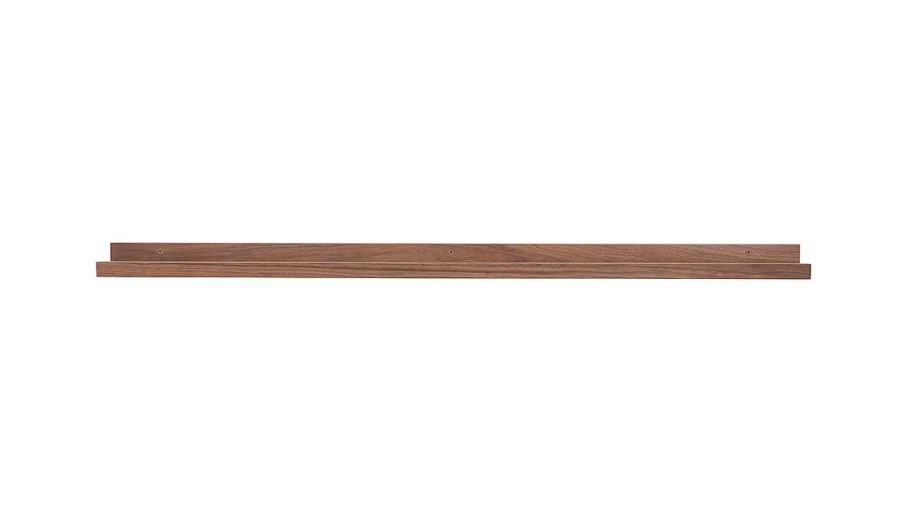 D Co Miliboo | Support De Cadres Photos - Tag Re Lin Aire En Bois Fonc Noyer L120 Cm Linea