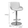 Chaise & Tabouret Miliboo Tabouret De Bar | Tabouret De Bar Relevable Blanc Et Bois Clair Vesper