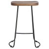 Chaise & Tabouret Miliboo Tabouret De Bar | Tabourets De Bar Bois Manguier Massif Et M Tal 65 Cm (Lot De 2) Runko