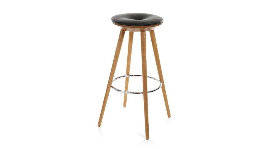 Chaise & Tabouret Miliboo Tabouret De Bar | Tabouret De Bar Design Noir Et Bois Nordeco