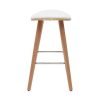 Chaise & Tabouret Miliboo Tabouret De Bar | Tabourets De Bar Bois Clair Et Blanc H65 Cm (Lot De 2) Meadow