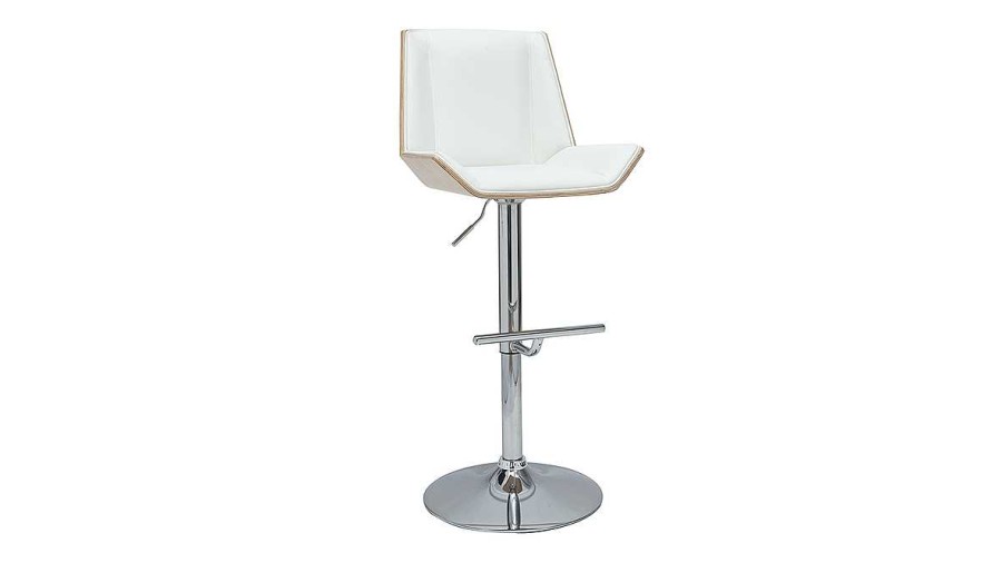 Chaise & Tabouret Miliboo Tabouret De Bar | Tabouret De Bar Design Blanc Et Bois Clair Melkior