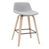 Chaise & Tabouret Miliboo Tabouret De Bar | Tabourets De Bar Scandinaves Gris Clair Et Bois H65 Cm (Lot De 2) Nonie