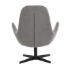 Canap & Fauteuil Miliboo Fauteuil Design | Fauteuil Pivotant Design En Tissu Effet Velours Gris Et M Tal Noir Andy