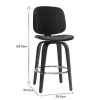 Chaise & Tabouret Miliboo Tabouret De Bar | Tabourets De Bar Design Pivotants Noirs Et Noyer H66 Cm (Lot De 2) Beck