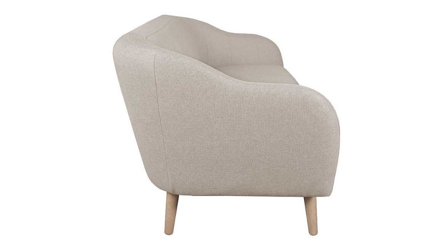 Canap & Fauteuil Miliboo Canap Design | Canap Scandinave 2-3 Places En Tissu Beige Et Bois Clair Isis