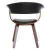 Canap & Fauteuil Miliboo Fauteuil Design | Chaise Design Noir Et Bois Fonc Noyer Oktav