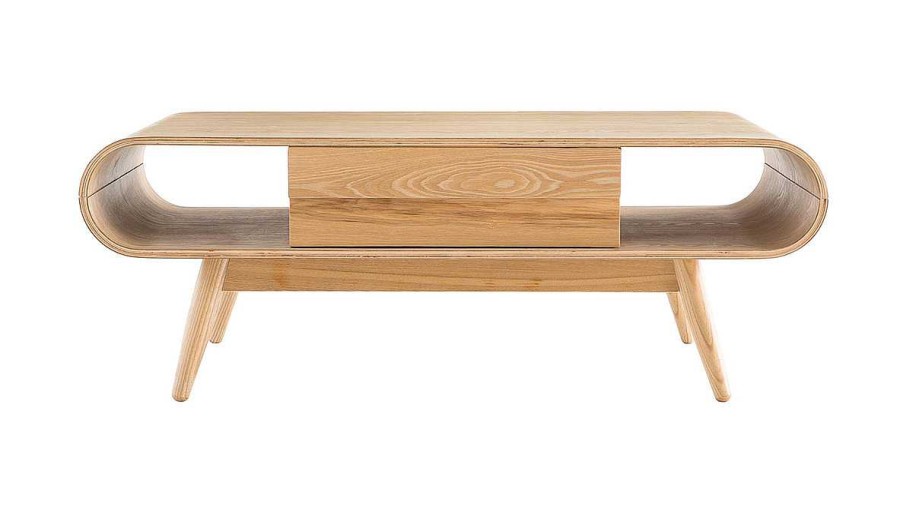 Table Miliboo | Table Basse Rectangulaire Avec Rangements Scandinave Bois Clair L120 Cm Baltik