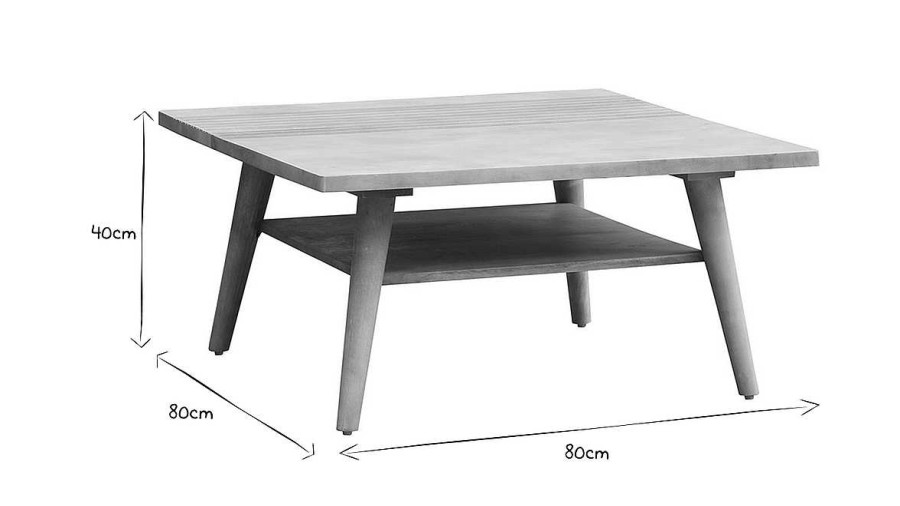 Table Miliboo | Table Basse Carr E Bois Manguier Massif Grav E L80 Cm Rubia