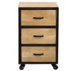 Bureau Miliboo Rangement Bureau | Caisson De Bureau Roulettes 3 Tiroirs Industriel Bois Massif Et M Tal Noir Industria