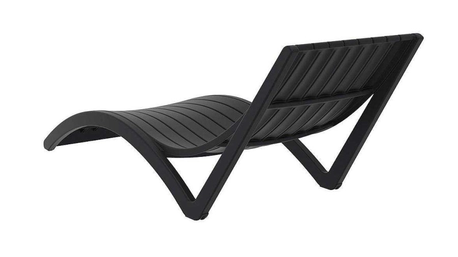 Jardin Miliboo | Chaise Longue Design Noire Slido