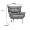 Canap & Fauteuil Miliboo Fauteuil Design | Fauteuil Scandinave En Tissu Vert De Gris Et Bois Clair Avery