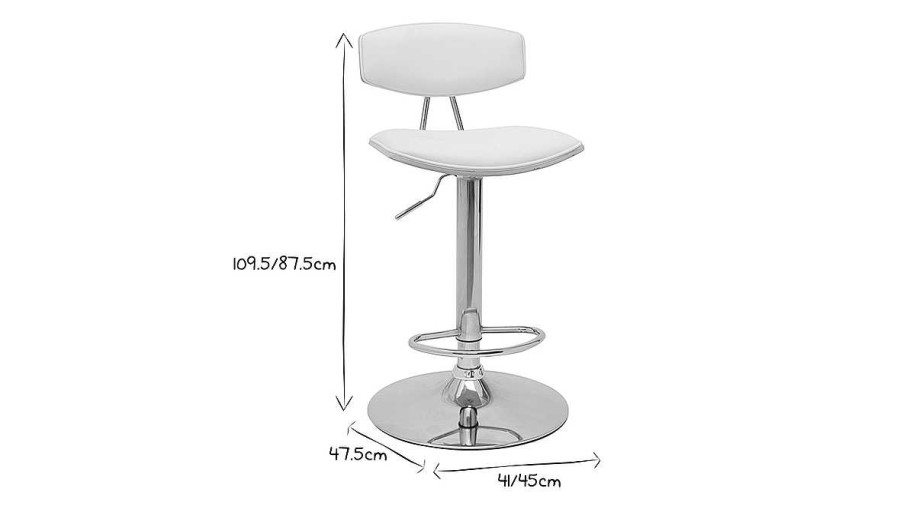 Chaise & Tabouret Miliboo Tabouret De Bar | Tabouret De Bar Design R Glable Blanc Et Bois Clair Vasco