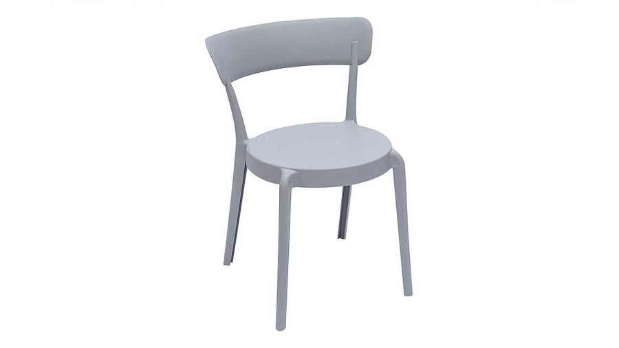 Jardin Miliboo | Chaises Design Gris Clair Empilables Int Rieur - Ext Rieur (Lot De 2) Rios