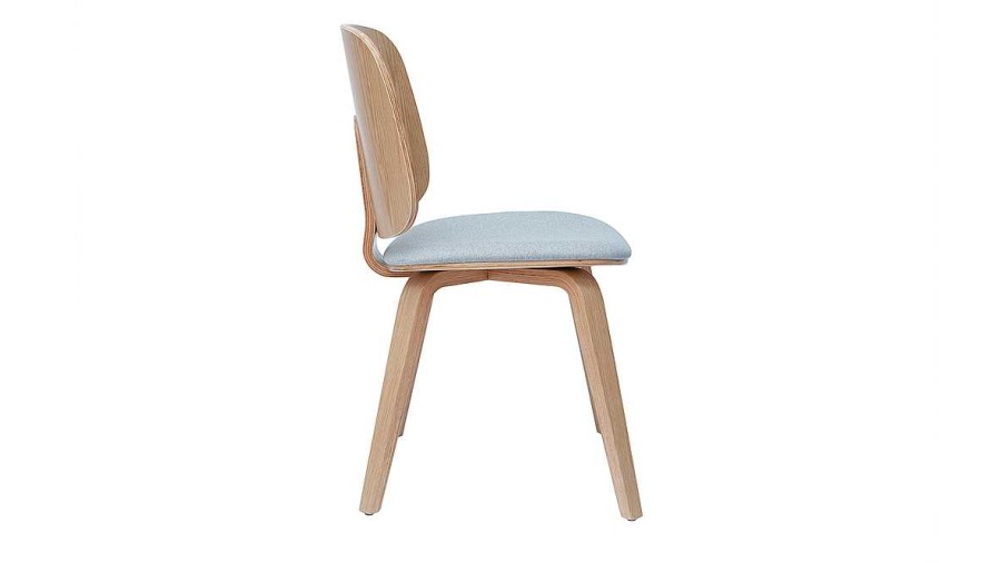 Chaise & Tabouret Miliboo Chaise Design | Chaises Scandinaves En Bois Clair Et Tissu Gris Clair (Lot De 2) Beck