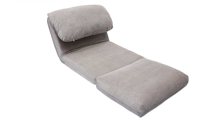 Canap & Fauteuil Miliboo | Chauffeuse 1 Place Convertible En Tissu Velours C Tel Gris Clair Spencer