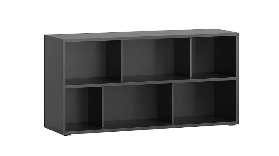 Bureau Miliboo | Biblioth Que Basse Noire L140 Cm Epure