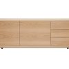 Rangement Miliboo | Buffet Scandinave En Bois Clair 2 Portes 3 Tiroirs L195Cm Sid