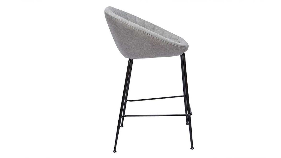 Chaise & Tabouret Miliboo Tabouret De Bar | Tabourets De Bar Design Tissu Gris Clair 65 Cm (Lot De 2) Sheru