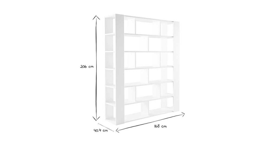 Bureau Miliboo | Biblioth Que Ouverte S Parateur D'Espace Design Blanc L168 Cm Musso