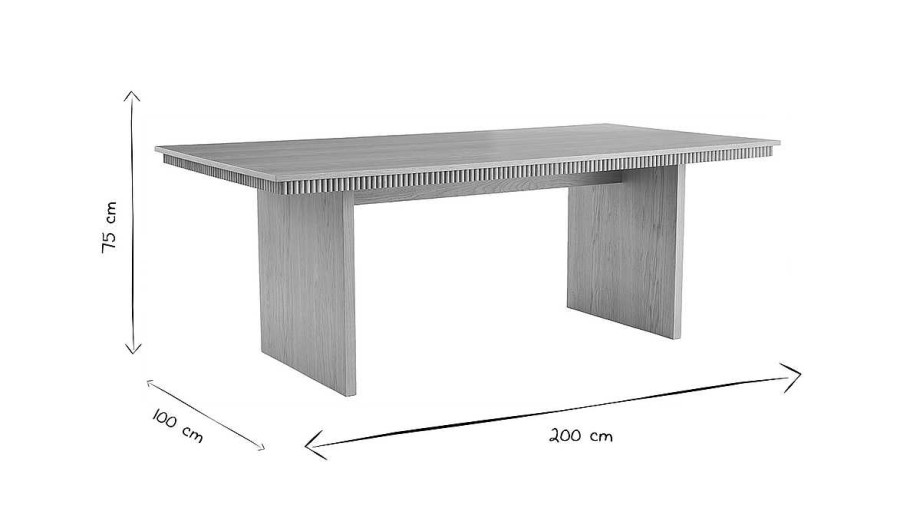 Table Miliboo Table Manger Fixe | Table Manger Rectangulaire Grav E En Bois Clair Ch Ne L200 Cm Evasion