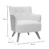 Canap & Fauteuil Miliboo Fauteuil Design | Fauteuil Scandinave En Tissu Effet Laine Boucl E Blanc Cass Et Bois Clair Valmy