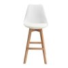 Chaise & Tabouret Miliboo Tabouret De Bar | Tabourets De Bar Design Blanc Et Bois H65 Cm (Lot De 2) Pauline