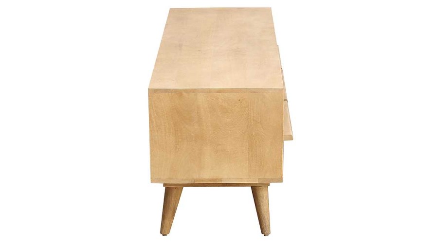 Rangement Miliboo Meuble Tv Design | Meuble Tv Ethnique En Bois Manguier Massif Grav L130 Cm Kaffir