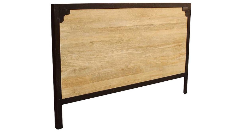 Chambre Miliboo | T Te De Lit En Bois Manguier Massif Et M Tal Noir L165 Cm Industria