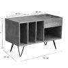 Rangement Miliboo | Buffet De Rangement Vinyles En Bois Manguier Massif Et M Tal L90 Cm Boogie