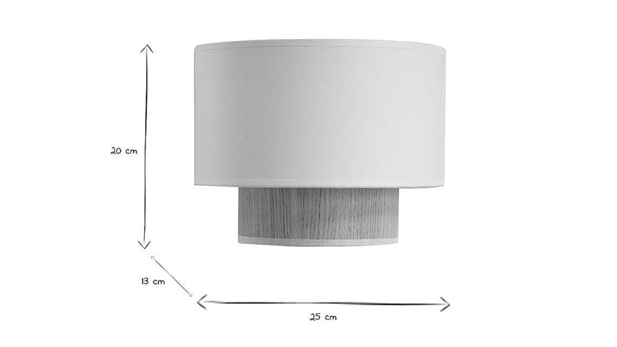 Luminaire Miliboo | Applique Murale Bi-Mati Re En Coton Blanc Cass Et Feuille De Ch Ne Clair H20 Cm Solar