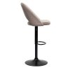 Chaise & Tabouret Miliboo Tabouret De Bar | Tabourets De Bar Relevables En Velours Taupe Et M Tal Noir (Lot De 2) Cosette