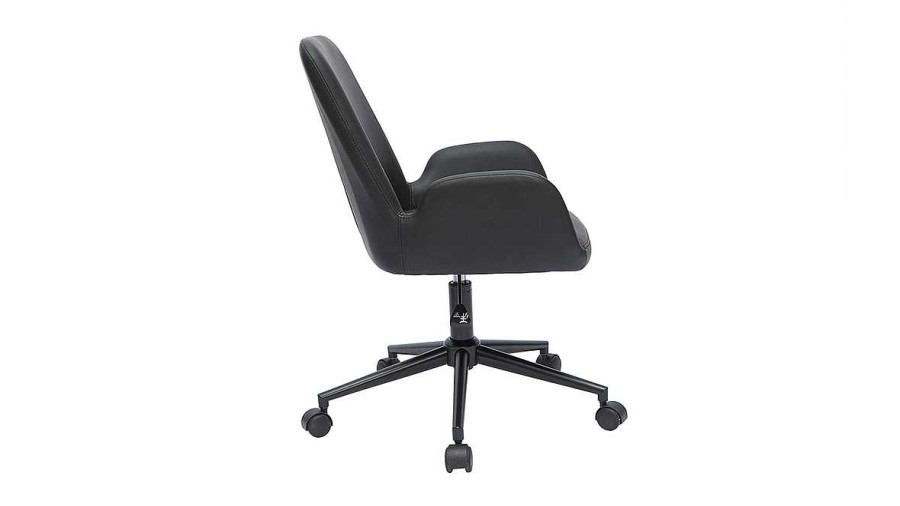 Chaise & Tabouret Miliboo | Chaise De Bureau Roulettes Noire Alban