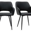 Chaise & Tabouret Miliboo Chaise Design | Chaises Noires (Lot De 2) Laurette