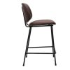 Chaise & Tabouret Miliboo Tabouret De Bar | Tabourets De Bar Marron Aspect Vielli Et M Tal Noir H65 Cm (Lot De 2) Barnet