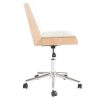 Chaise & Tabouret Miliboo | Chaise De Bureau Roulettes Design Blanc, Bois Clair Et Acier Chrom Melkior