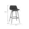 Chaise & Tabouret Miliboo Tabouret De Bar | Tabourets De Bar Scandinaves Gris Fonc H65 Cm (Lot De 2) Nonie