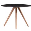 Table Miliboo Table Manger Fixe | Table Manger Ronde Design Noyer Et Noir D106 Cm Walford