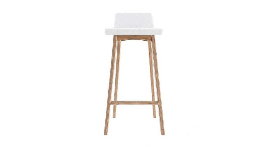 Chaise & Tabouret Miliboo Tabouret De Bar | Chaise De Bar Scandinave 75 Cm Bois Et Blanc Baltik