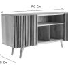 Rangement Miliboo | Buffet En Bois Manguier Massif 2 Portes Coulissantes L140 Cm Alba