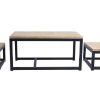 Table Miliboo | Tables Basses Gigognes Bois Manguier Massif Et M Tal Noir (Lot De 3) Factory