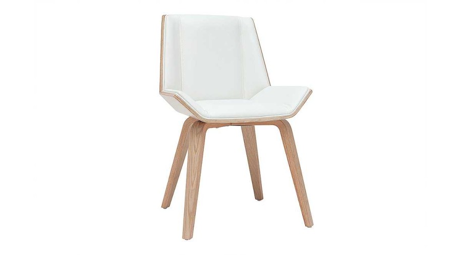 Chaise & Tabouret Miliboo Chaise Design | Chaise Design Blanc Et Bois Clair Melkior