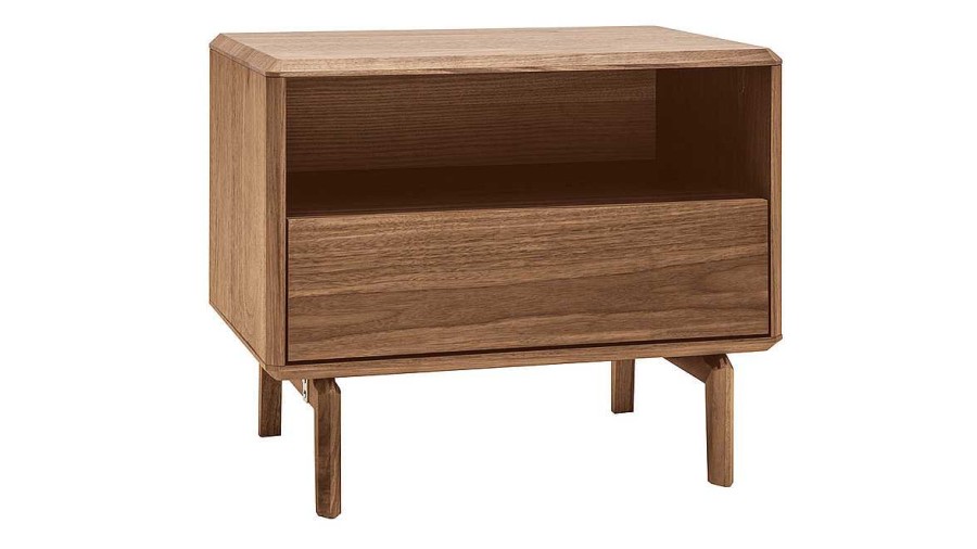 Chambre Miliboo | Table De Chevet Bois Fonc Noyer L60 Cm Suva