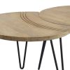 Table Miliboo | Tables Basses Gigognes Grav Es Bois Manguier Massif Et M Tal Noir (Lot De 3) Vibes