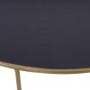 Table Miliboo | Tables Basses Gigognes Rondes Design M Tal Dor Et Verre Teint Noir (Lot De 2) Roxo