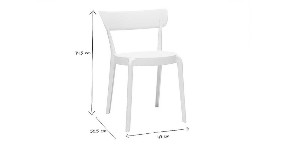 Jardin Miliboo | Chaises Design Blanches Empilables Int Rieur - Ext Rieur (Lot De 2) Rios