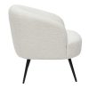 Canap & Fauteuil Miliboo Fauteuil Design | Fauteuil Design En Tissu Effet Laine Boucl E Blanc Cass Et M Tal Noir Maggie