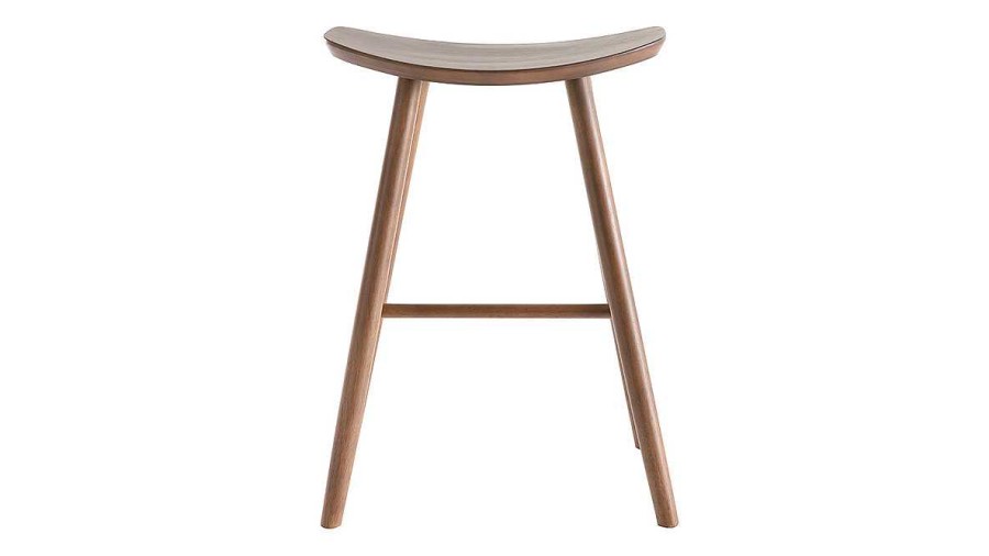 Chaise & Tabouret Miliboo Tabouret De Bar | Tabouret De Bar Design Noyer H65 Cm Demory