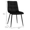 Chaise & Tabouret Miliboo Chaise Design | Chaises Design Noires En Tissu Velours Noir Et M Tal (Lot De 2) Maxwell